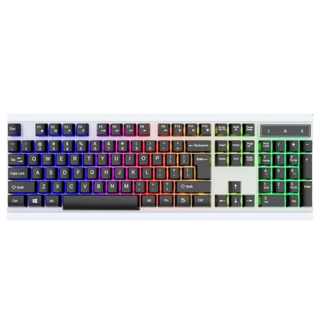 COR PRETO Teclado Gamer Semi-mecânico Rgb Anti-ghosting