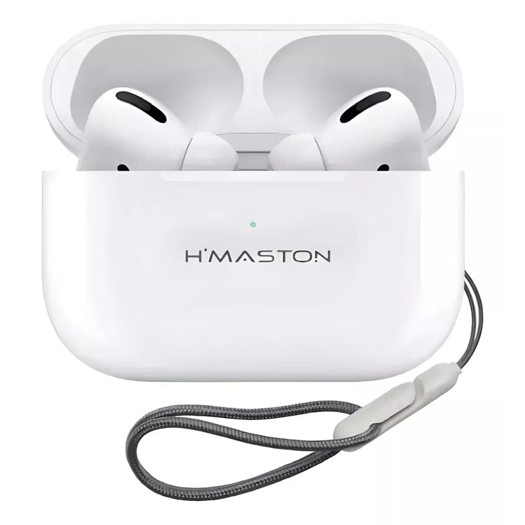 Fone de Ouvido Bluetooth Sem Fio Hmaston RS21 Potente Corrida Cor Branco Foninho Luz Verde Portátil
