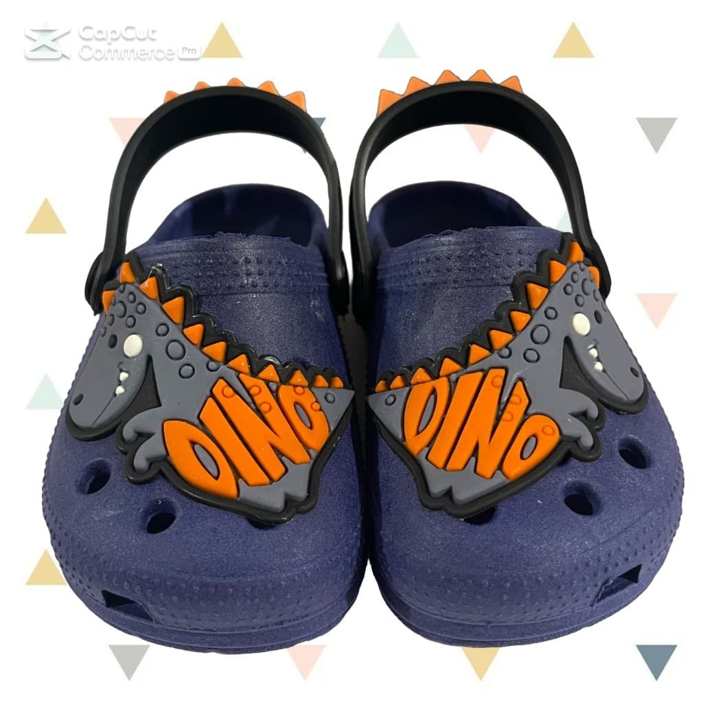 Sandália Infantil Masculina Babuche Estampa de Dinossauro Leve e Confortavel