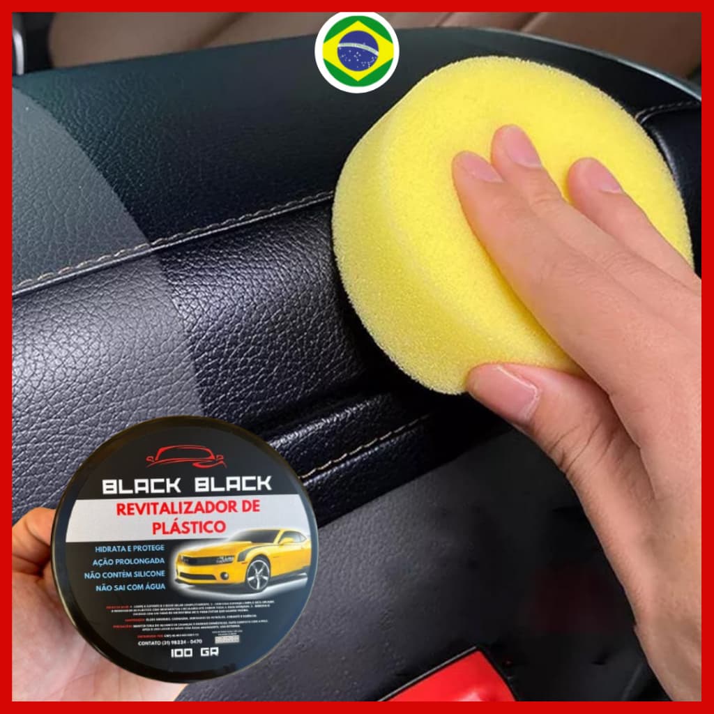 Revitalizador de Plástico Automotivo Cera Parachoque Carro e Moto Black Black Original