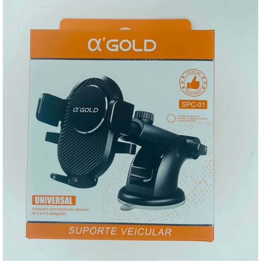 Suporte Veicular Para Celular Universal Para Painel do Carro A' Gold (SPC-01)HMASTON(CJ-48) Extensível e Giratório