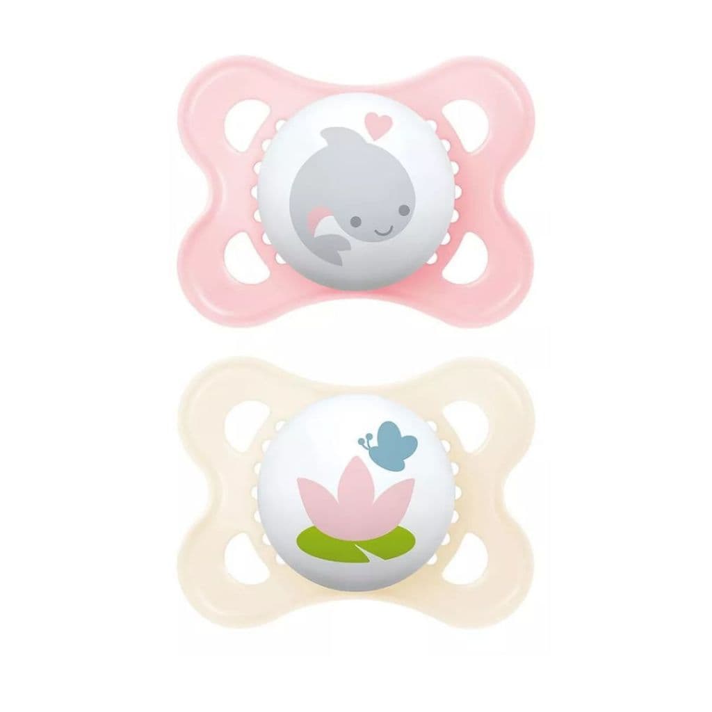 Chupeta Dupla Original  Rosa Mam  0-6 Meses 2 Unidades