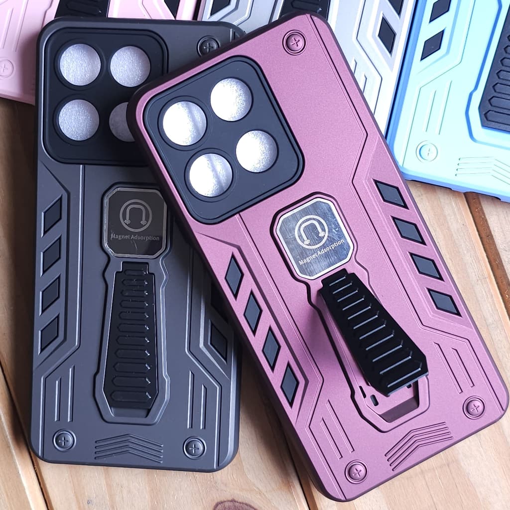 Capa Capinha Armadura anti impacto com suporte magnético para Motorola Moto G15 / Moto G17 / Moto G75 / Moto G56 / G86