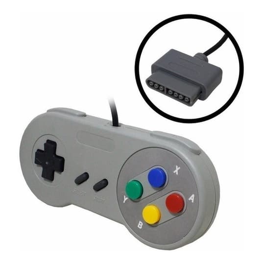 Controle Retrô Super Nintendo Snes Joystick Gamepad para Console Video Game