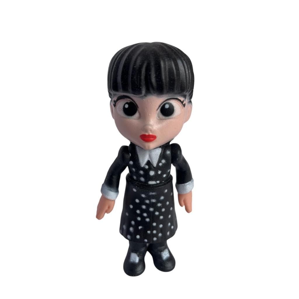 Boneca Estilo Wandinha 15cm feita em PVC pintura Artesanal Articulado pescoço e Braço