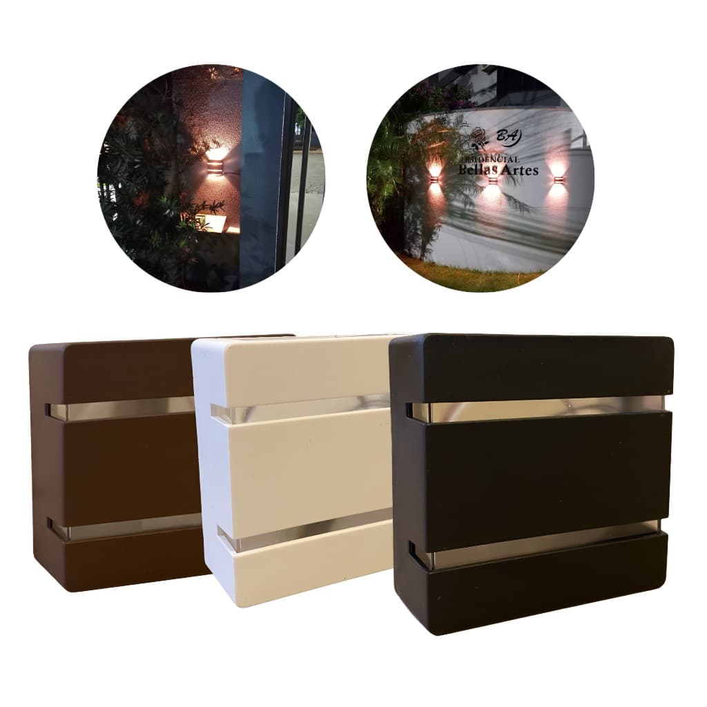 Kit 2x Arandelas Luminária Slim Externa Interna 2 Frisos Moderna Luz