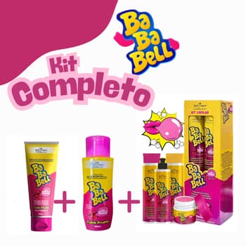 Kit Bababell shampoo condicionador sabonete intimo hidratante finalizador chiclete tutti frutti