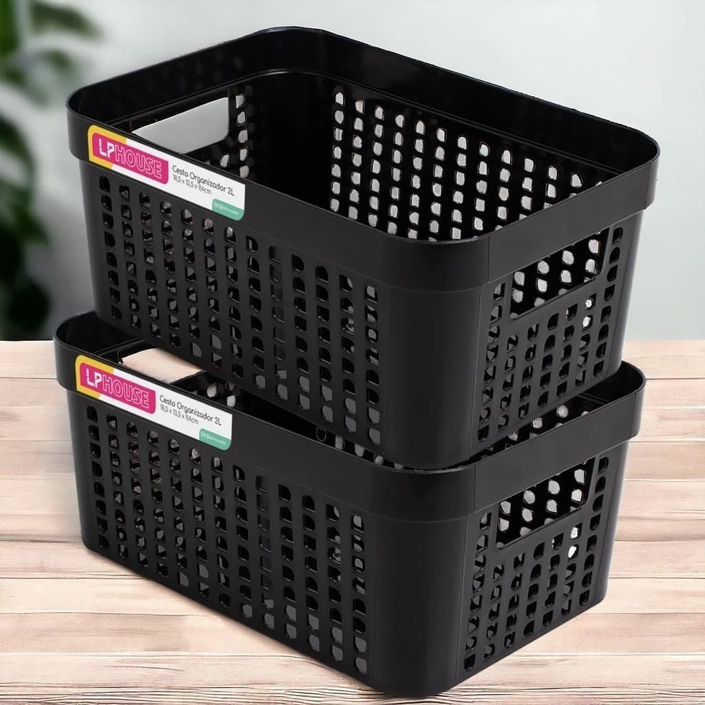 Cesto Organizador 2 Litros Multiuso 2 4 10 Unidades Banheiro Cozinha para Guarda Roupa