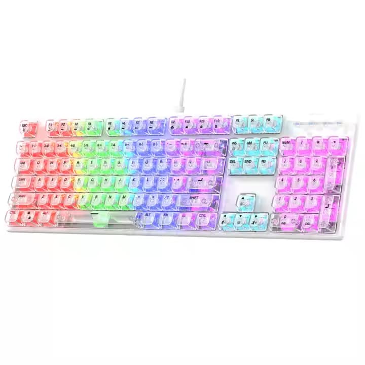 Teclado Gamer 100% Mecânico Para Jogos Rgb Cor De Teclado Transparente L1000 RAIKU PC Notebook