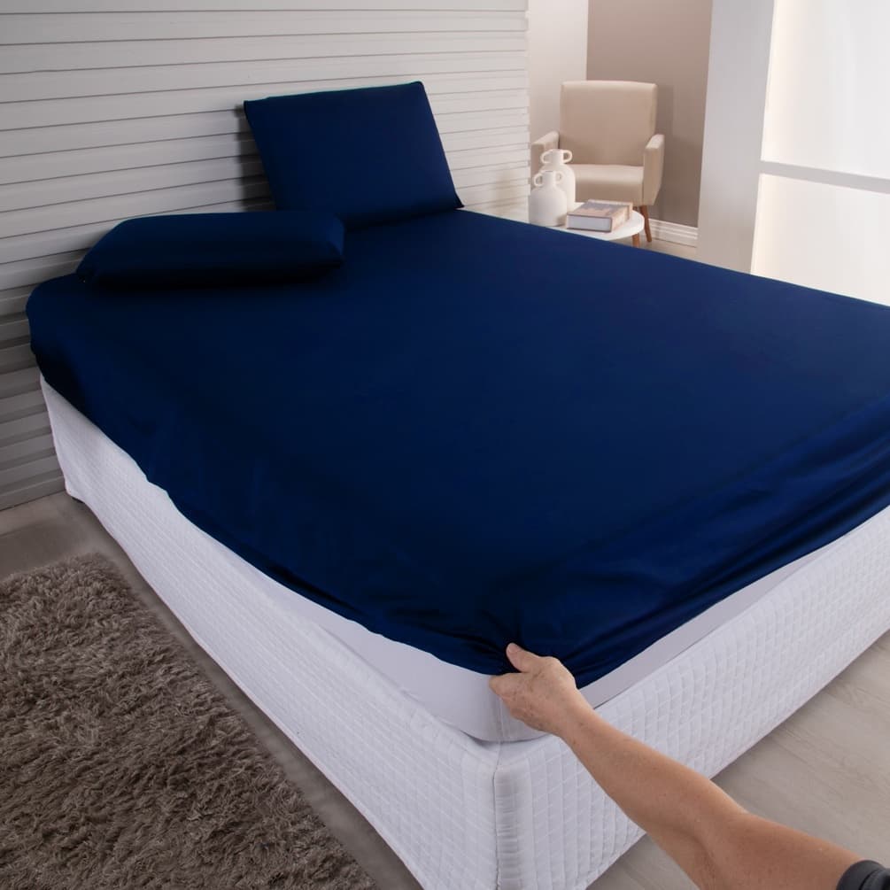 Jogo de Lençol 400 Fios Micropercal Roupa de Cama Casal Padrão/ Queen/ King/ Solteiro