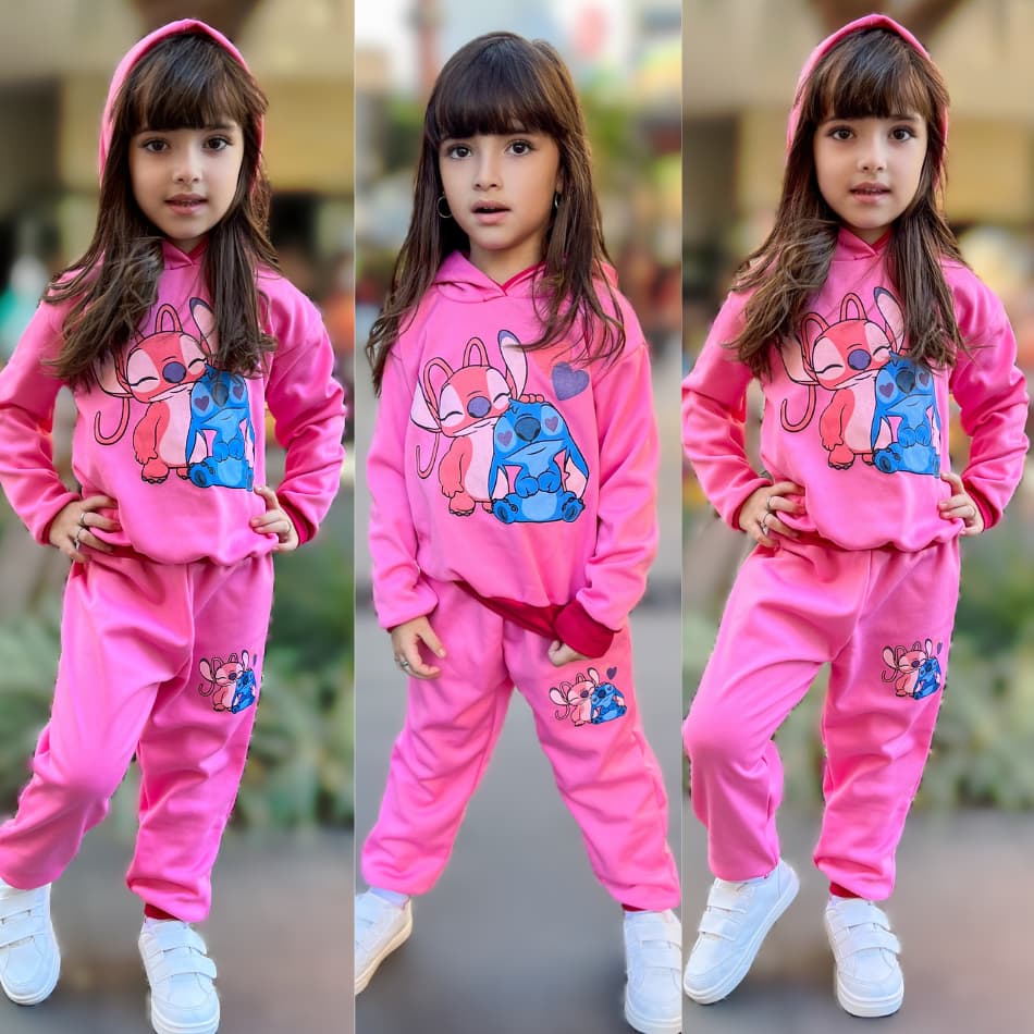 Conjunto Agasalho Moletom Infantil Juvenil Menina Temático Blusa e Calça