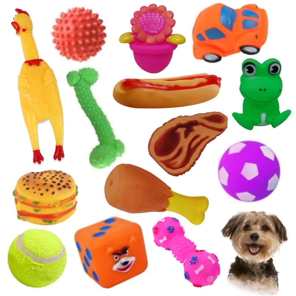 Kit 5 Mordedor Pet Brinquedos De Borracha Para Cães Cachorro Com Barulho