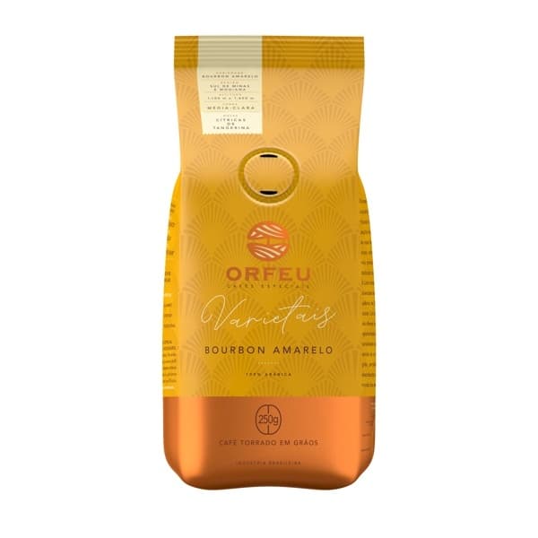 Café em grãos Orfeu Bourbon Amarelo 250g Notas Cítricas Lima Tangerina 100% Arábica Café Premiado