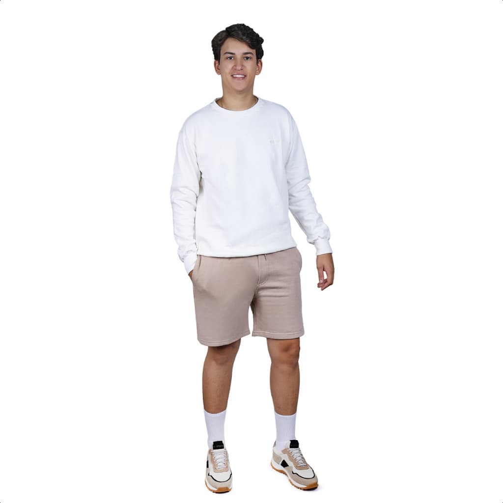 Conjunto moletom e short de moletom algodão