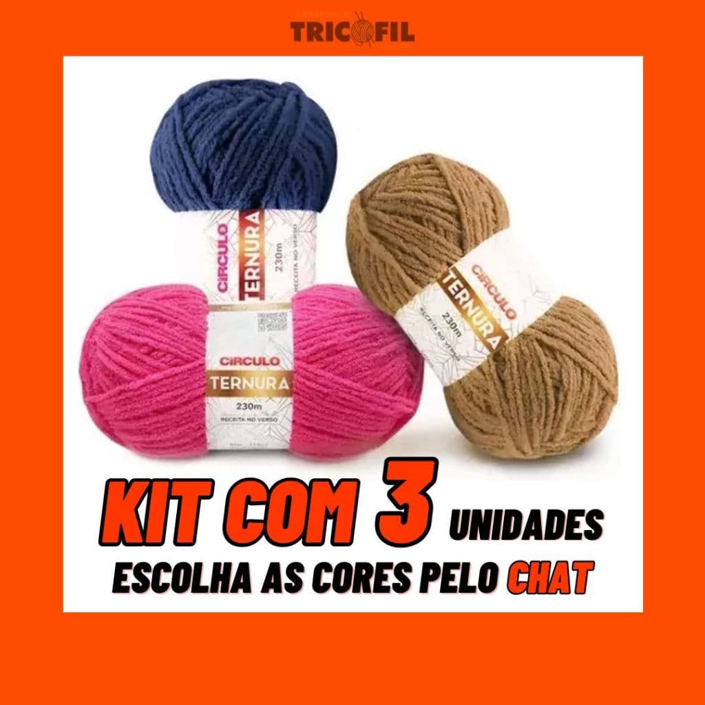 Kit c/3 Lã Fio Ternura Círculo - 100g | Crochê Tricô Amigurumi