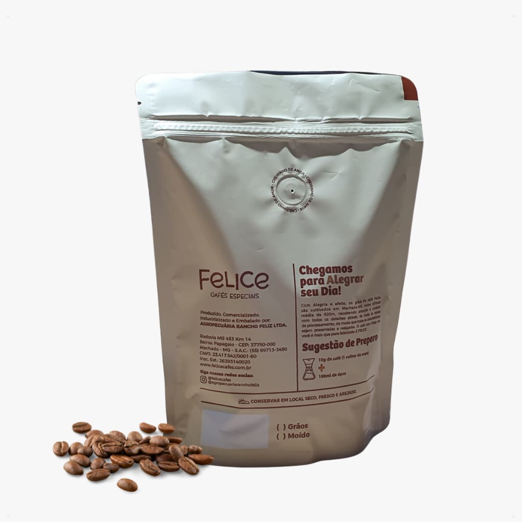 Café GOURMET Felice 250g Torrado 100% Arábica Torra Média Em Grãos e Moído