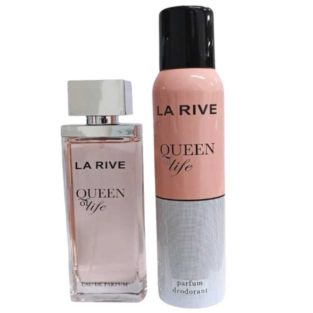 KIT Perfume La Rive Feminino Queen Of Life EDP 75 mL + DEO 150 mL Importado