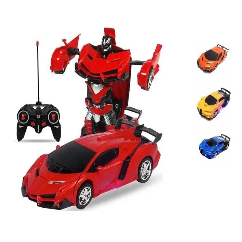 Brinquedo Carrinho de Controle Remoto Vira Robô Colorido (Transformers)