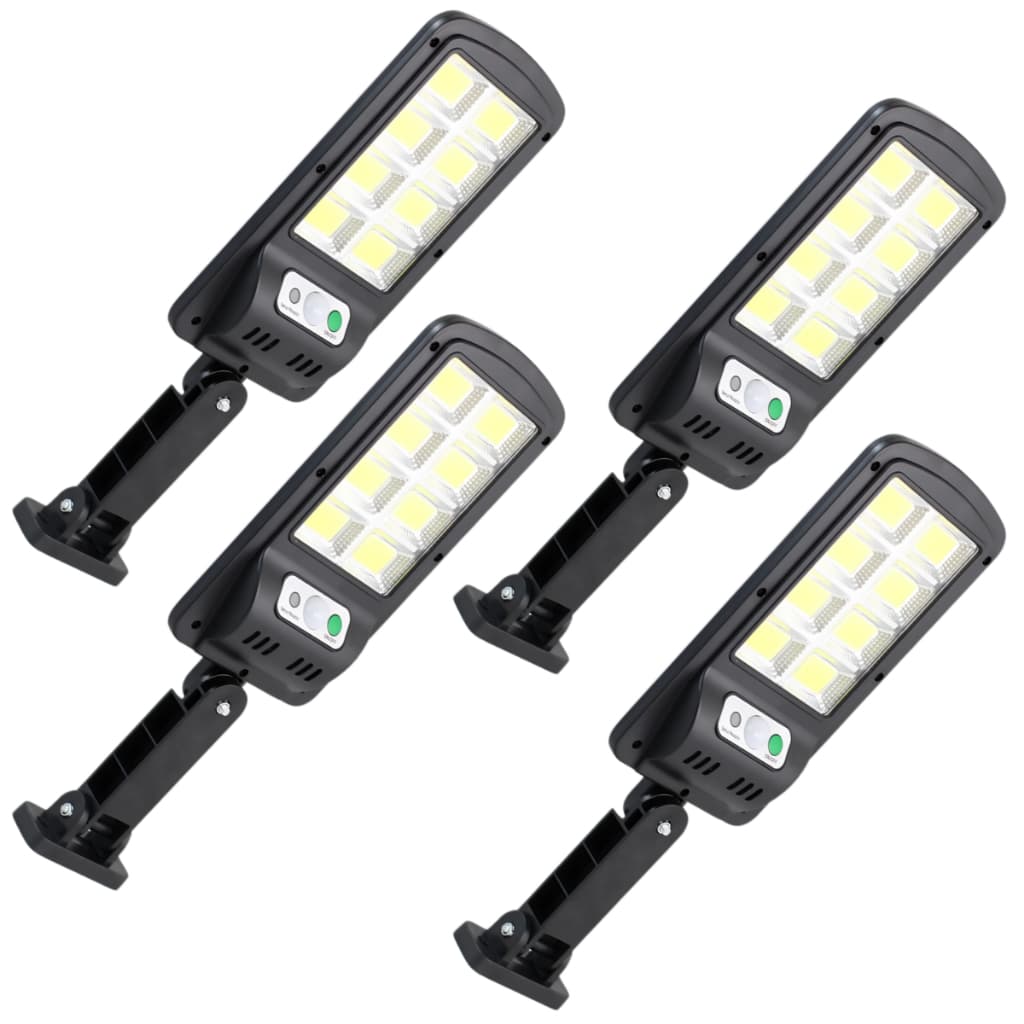 Kit 4 Luminária Solar Led  Refletor 160 Leds Sensor Presença Controle Cor Da Luz Branco-frio (6000k)