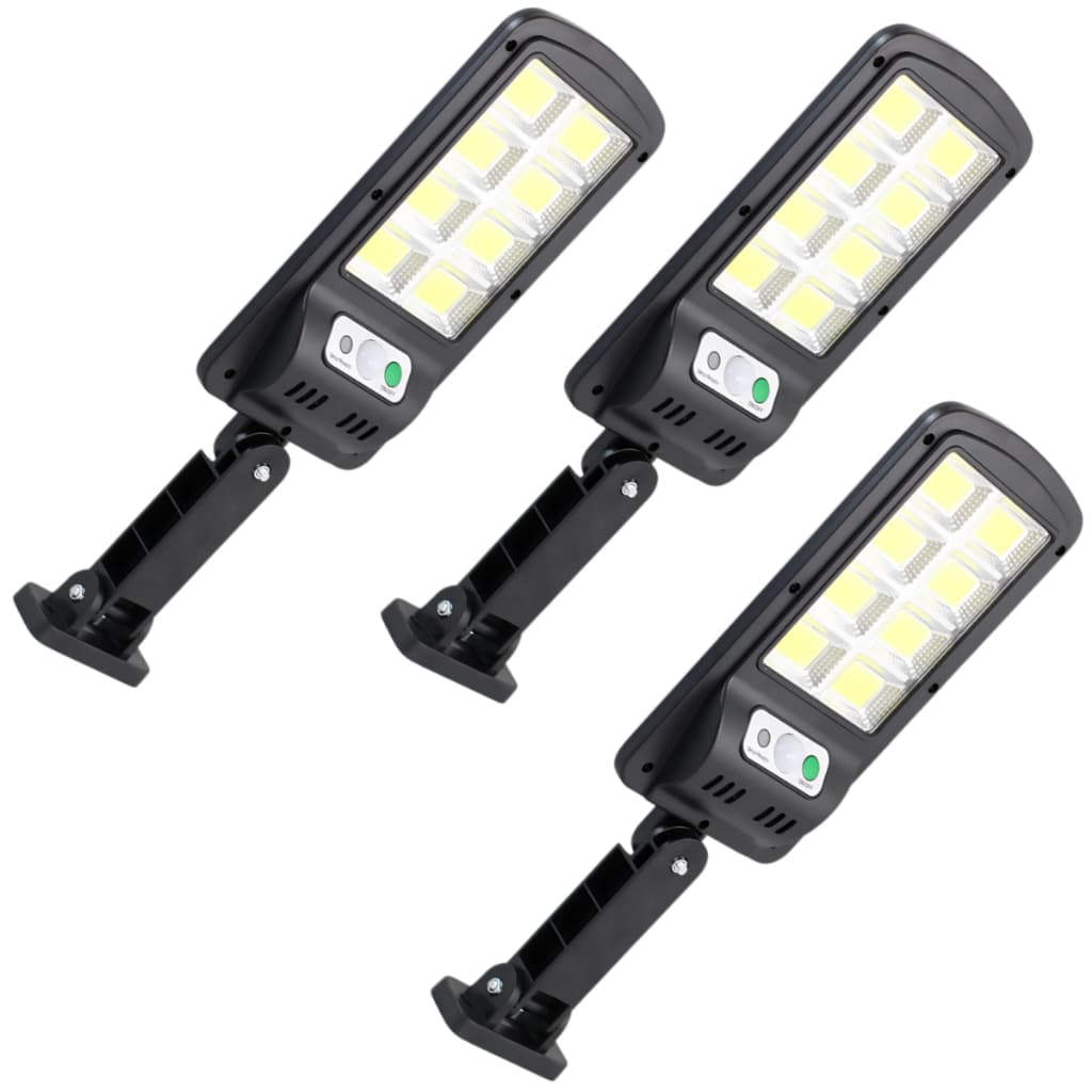 Kit 3 Luminária Solar Led Refletor 160 Leds Sensor Presença Controle Cor Da Luz Branco-frio (6000k)