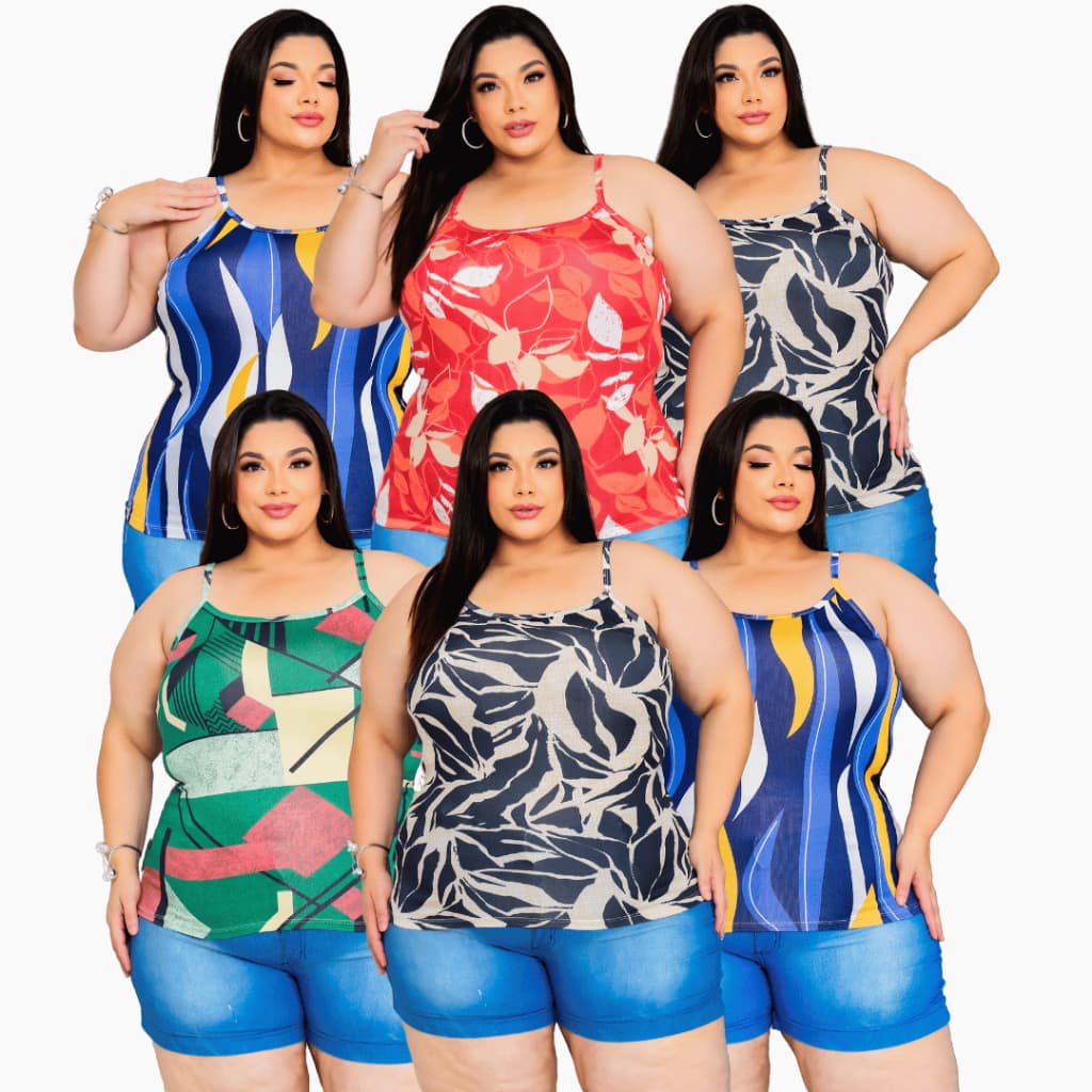 Kit 2 ao Kit 4 Regata Feminina Plus Size Grande Academia Musculação Fitness Treino G1 G2 G3