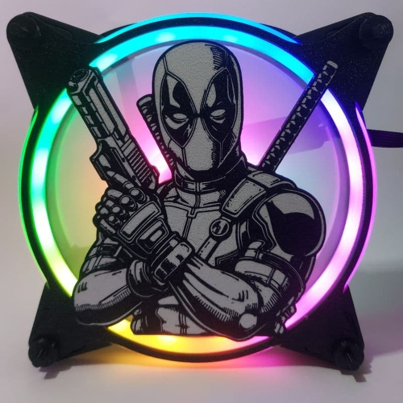 GRADE GRELHA PARA COOLER FAN GRILL 120MM X 120MM PERSONALIZADO DEAD POOL MARVEL PC SETUP GAMER