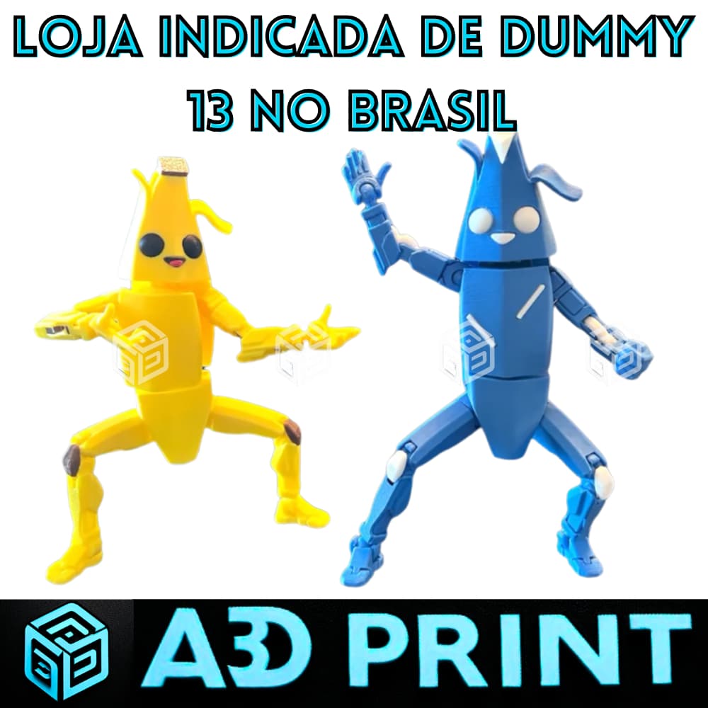 Boneco Banana Fortnite 13 - Peely Boneco Articulado Action Figure Brinquedo Dummy Posições 3D