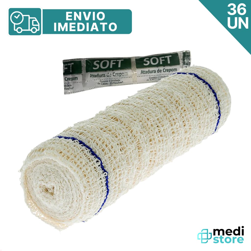 Kit com 36 Ataduras Crepom Soft 30cm x 1,80mt 13 Fios Erimax - Envio Imediato