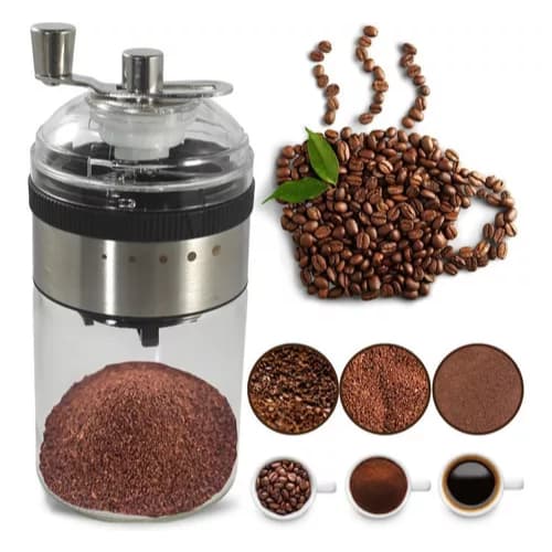 Moedor De Café Grande Manual Em Aço Inox E Cerâmica Com Ajuste De Moagem Portátil Grãos