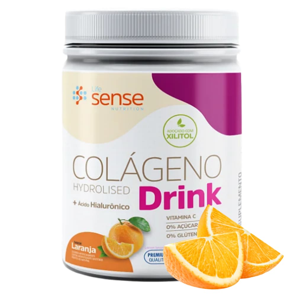Colágeno Hidrolisado Drink + Ácido Hialurônico Life Sense 300g Biotina Vitamina C