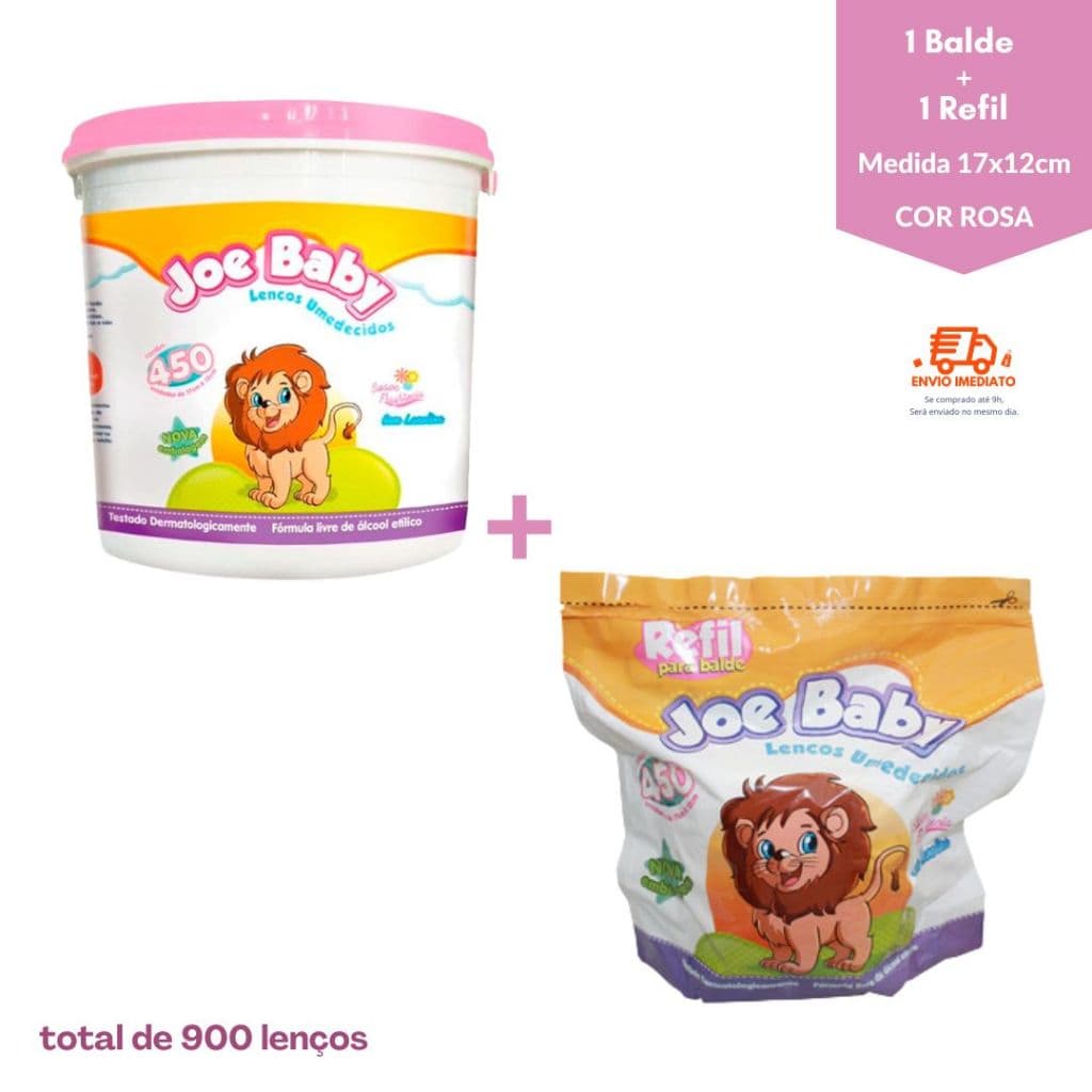Lenço Umedecido Balde + Refil - Joe Baby