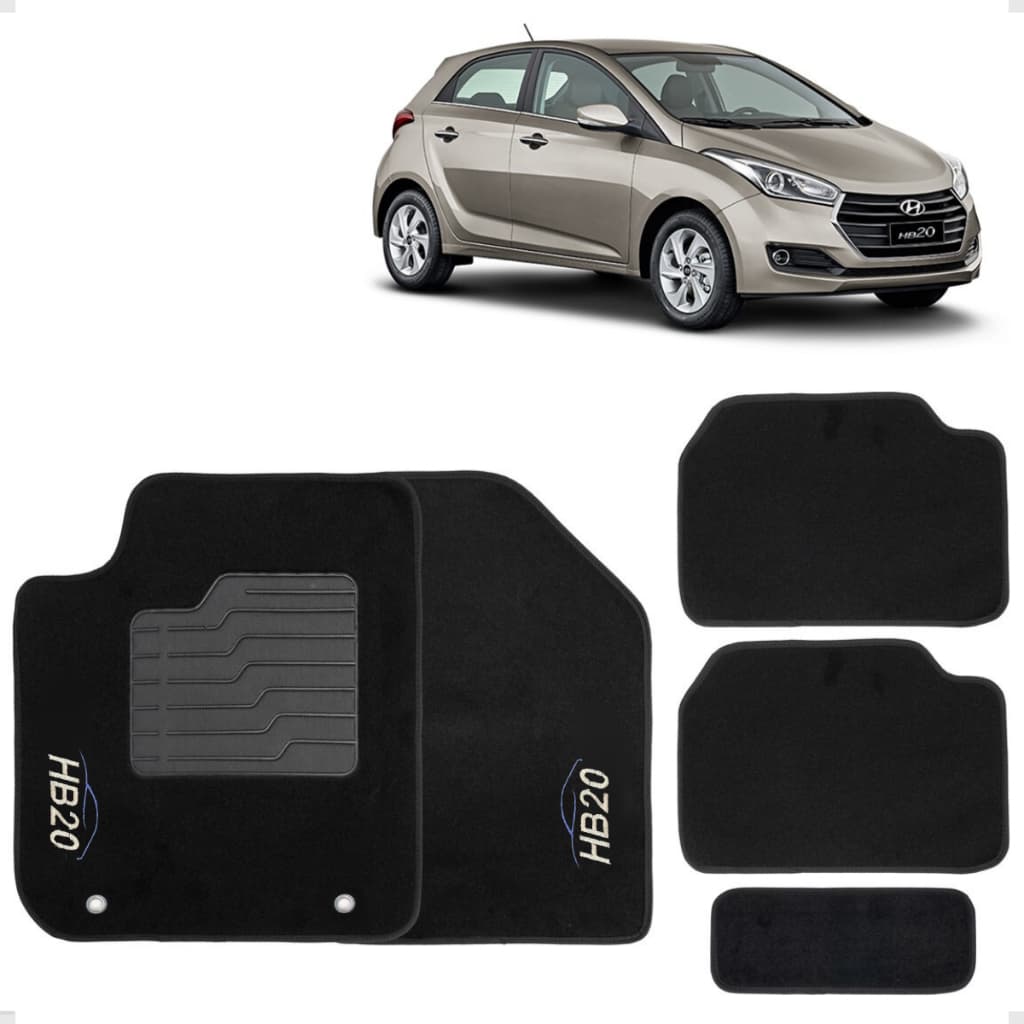 Tapete Automotivo HB20 Carpete Bordado Personalizados