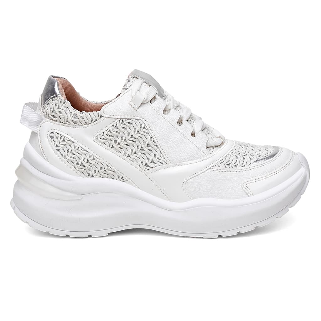 Tenis Feminino Sb Shoes Colors Flatform Moderno Solado Alto 6cm Confortável Colorido Branco