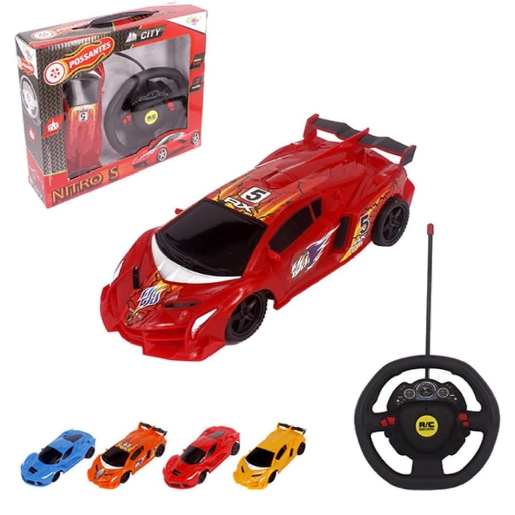 Brinquedo Carro Controle Remoto 7 Funções Possantes City Carrinho Nitro S - Vermelho Wellkids