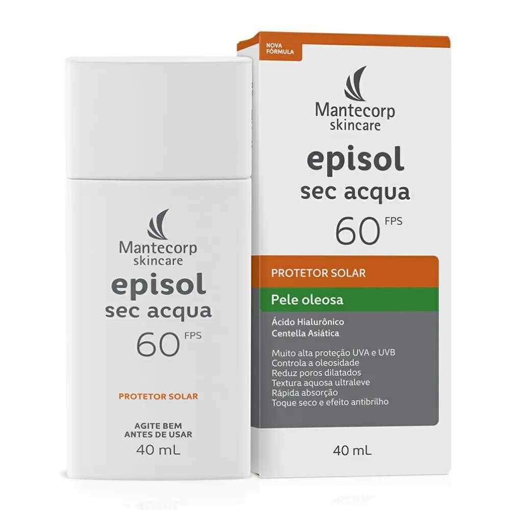 Protetor Solar FPS 60 Episol Sec Aqcua Pele Oleosa 40ml Mantecorp