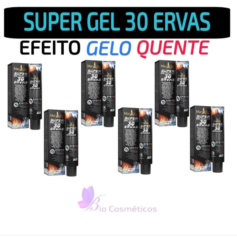 Kit 6 Super Gel 30 Ervas Pomada Massageadora 150gr - Mary Life