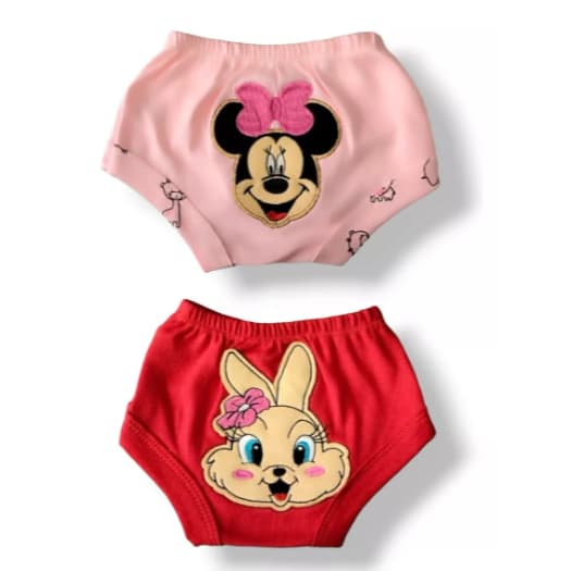 Kit 2 Peças - Tapa Fralda Bordado Safari Calcinha Cueca Bebê