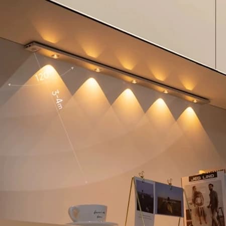 Luminária LED para Armário - Ultra Fina, Sem Fio e Magnética (3 Cores, Sensor de Presença)-F9