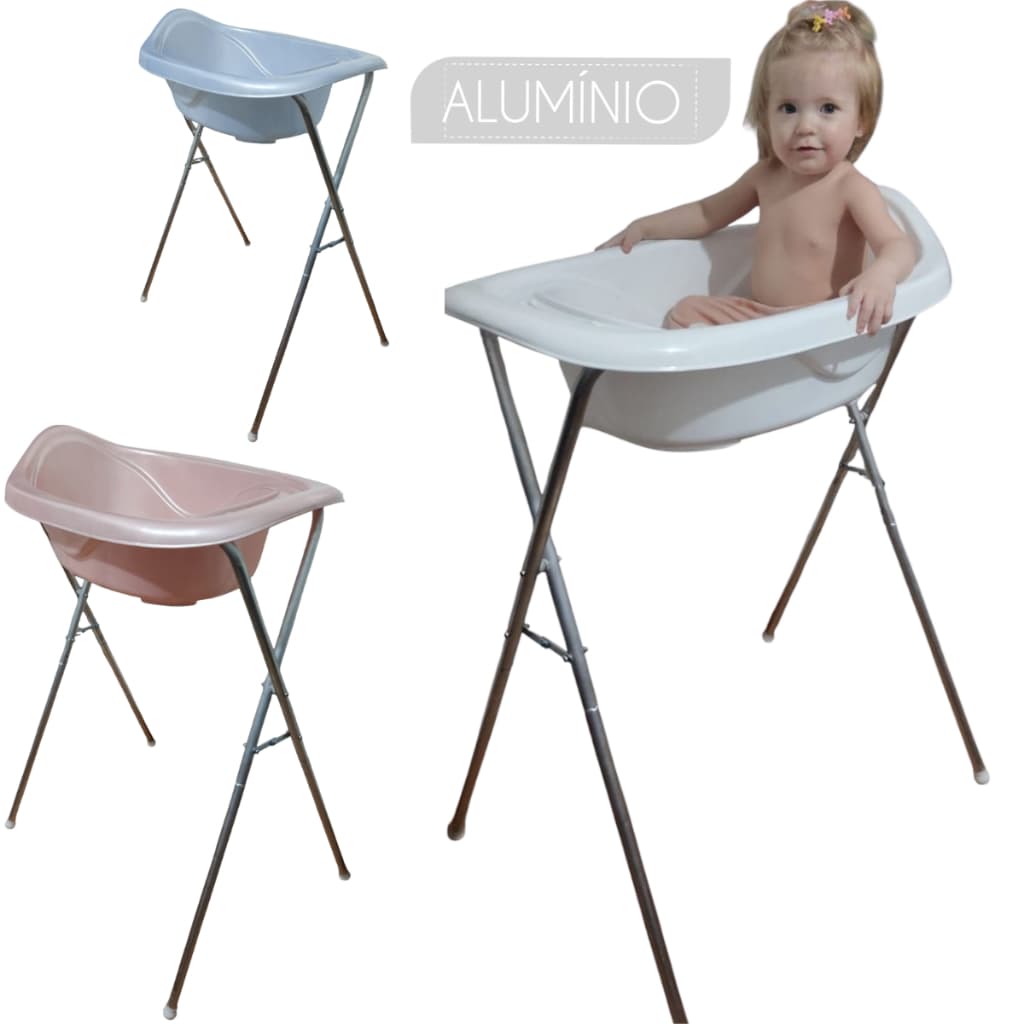 Banheira com Suporte de bebe 22L Resistente Infantil Menina Menino Design Anatômico