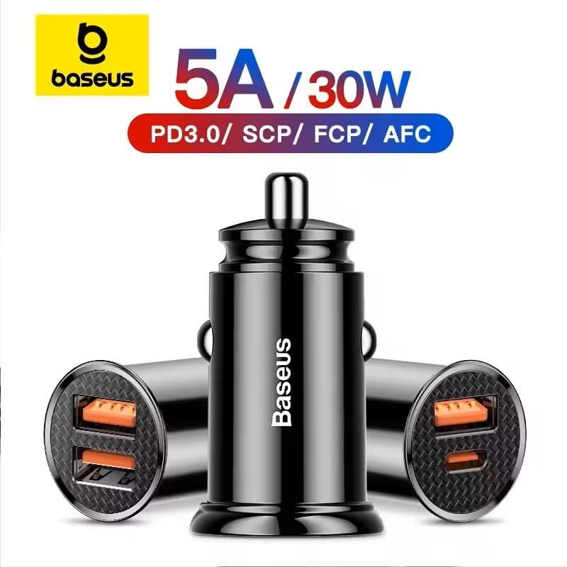 Baseus-Carregador para automóvel, Carregamento Rápido, USB PD, Carregamento Rápido 4.0, 3.0, FCP, SCP, Xiaomi, iPhone 12