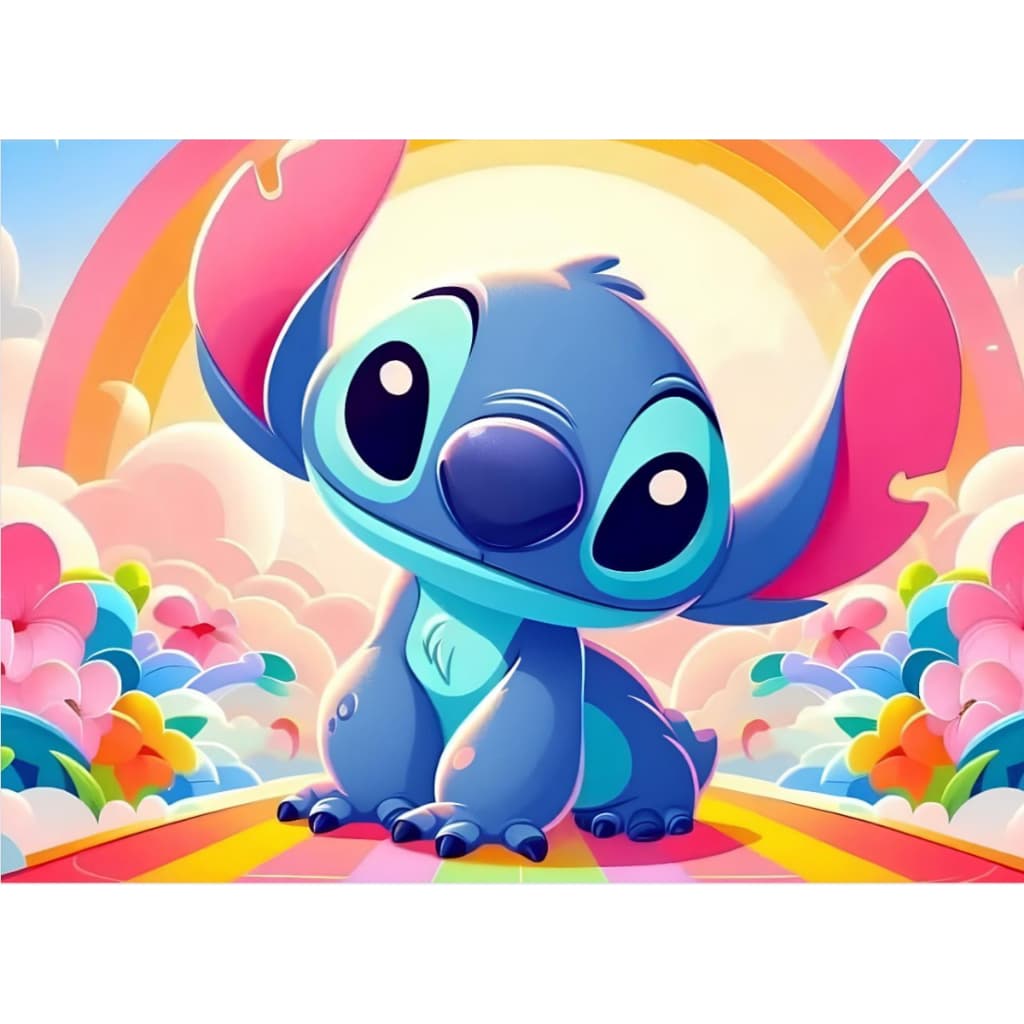 Tapete Infantil Desenho do Stitch para Quarto Sala Belga Antiderrapante 1.40x1.00