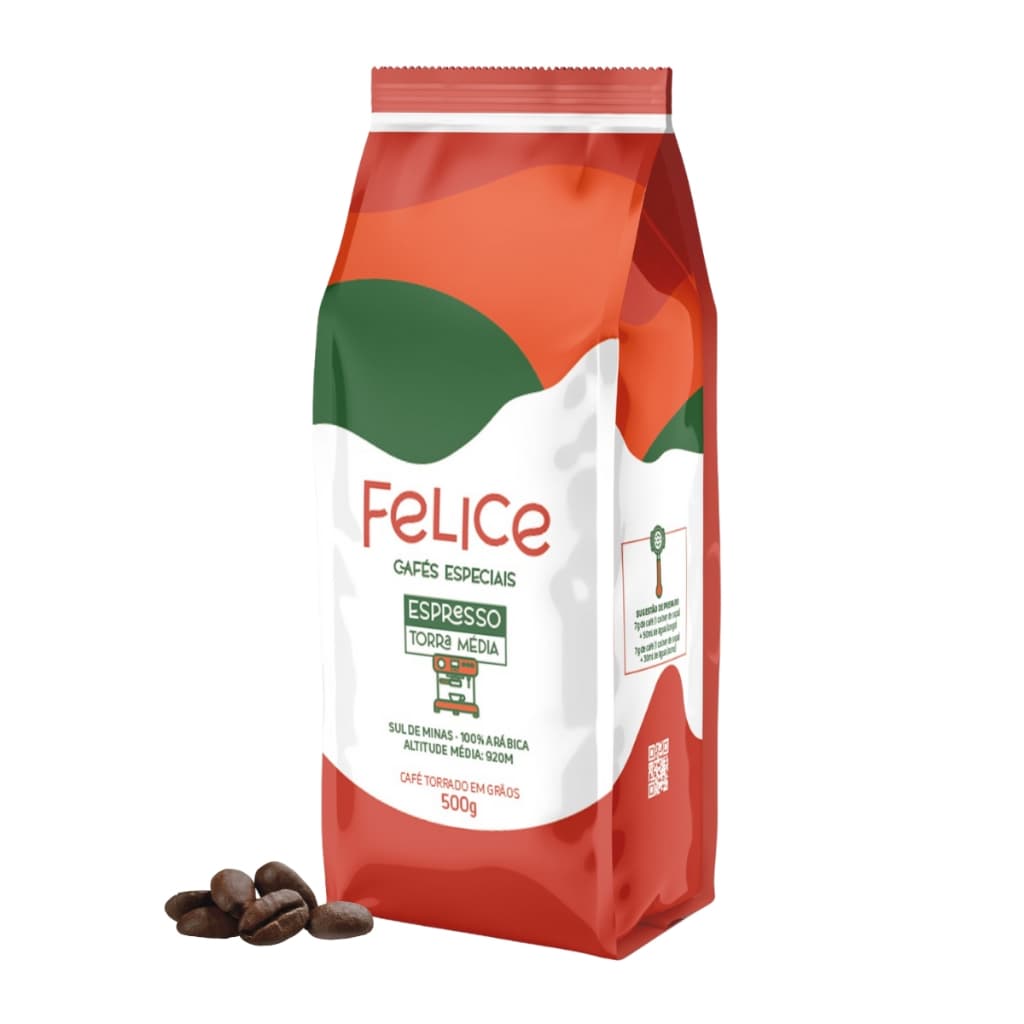 Café Torrado Em Grãos 100% Arábica 500g Café Felice Especial