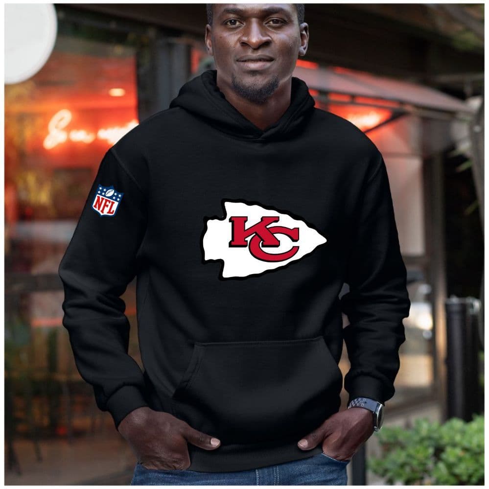 Casaco Masculino Moletom Canguru Blusa de frio Com Capuz futebol americano NFL Kansas City Chiefs