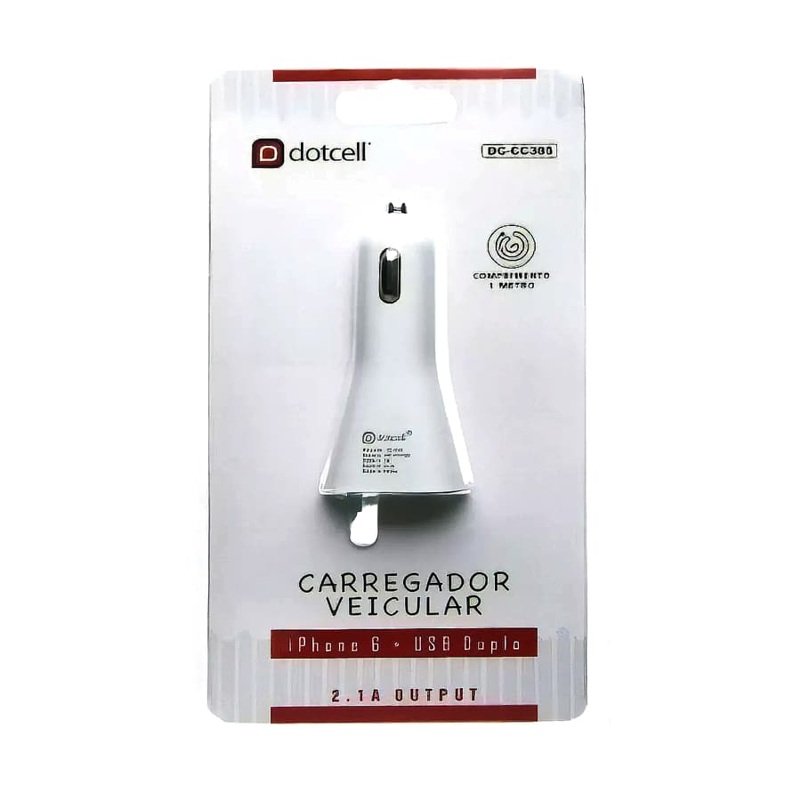 Carregador De Carro - Veicular P/ Iphone 6 + 2 Portas Usb