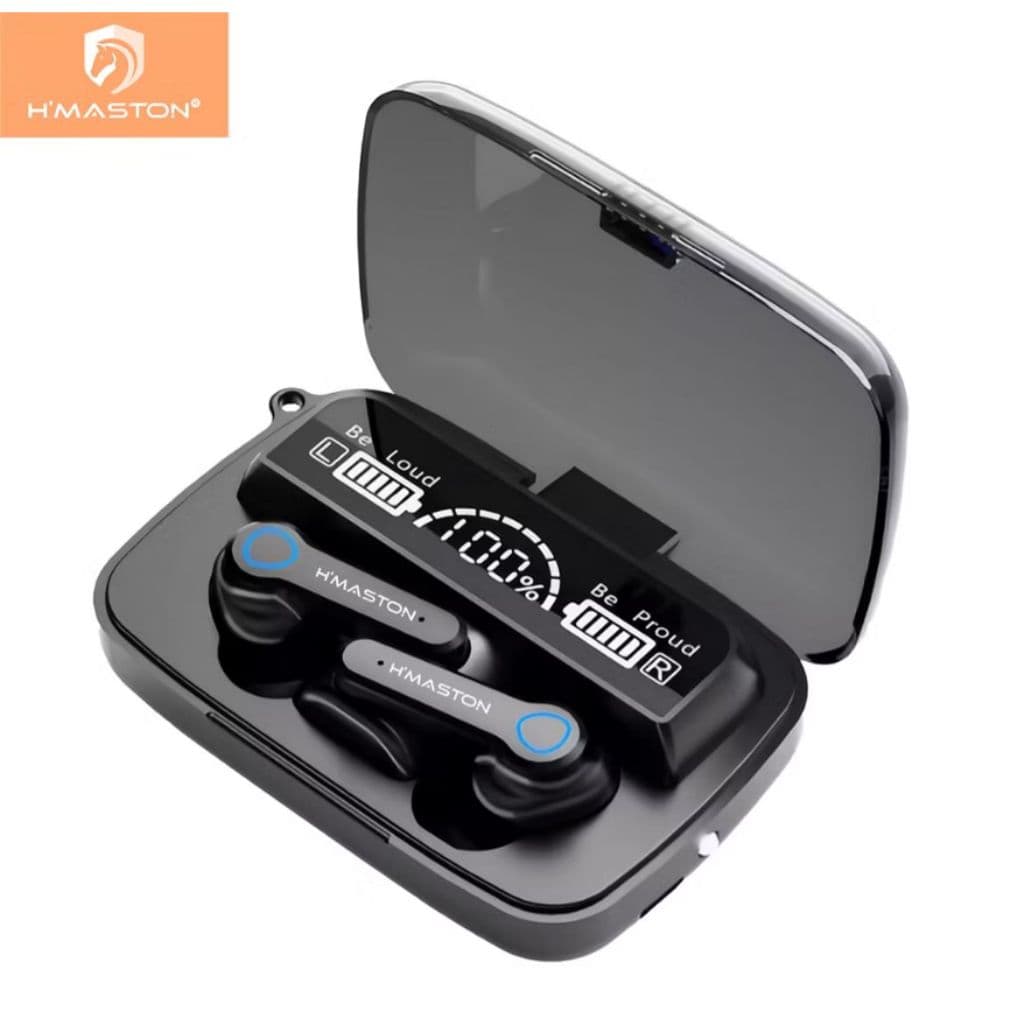 H'maston F925 Fone de ouvido Bluetooth5.3 TWS Fones semi-in-ear Sports Com Display E Led Luz