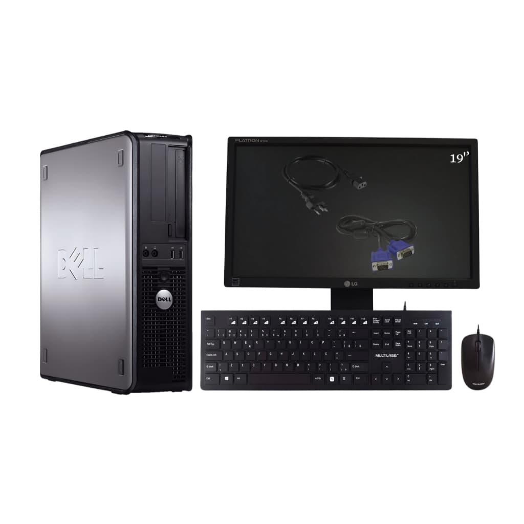Computador Optiplex Dell Core 2 Duo + Monitor de 19'' + Teclado e Mouse e Cabos