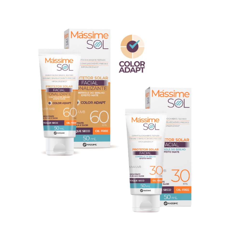 Protetor Solar Facial Fps 60 Com Cor + Protetor Fps 30 Matte