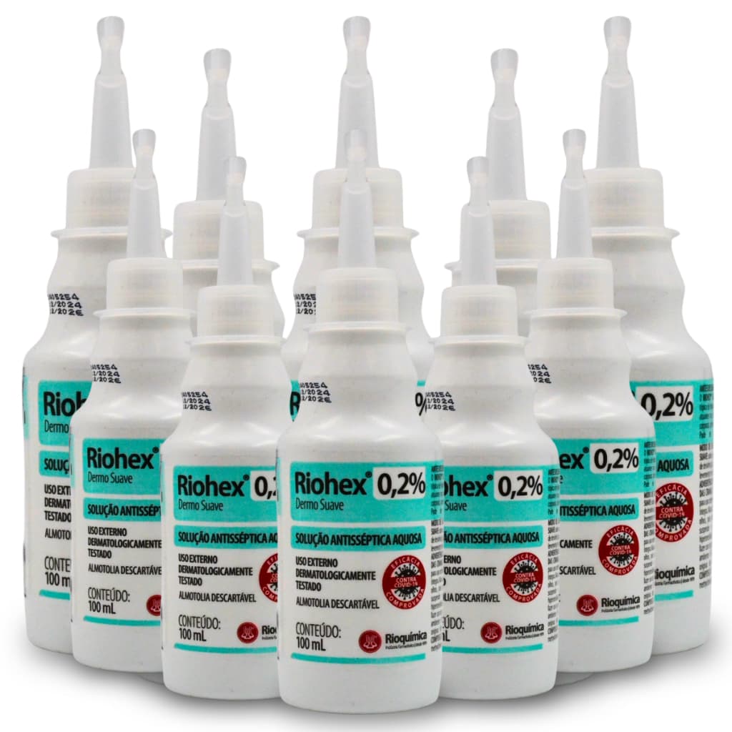 Kit 10 Riohex 0,2% Dermo Suave 100ml Cada - Rioquimica