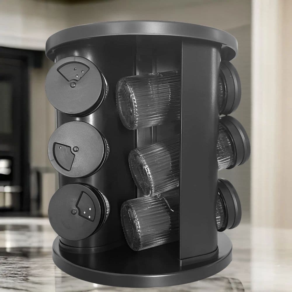 Porta Condimentos e Temperos Giratório 360º Com 6/9 Potes de Vidro Cozinha Tempero