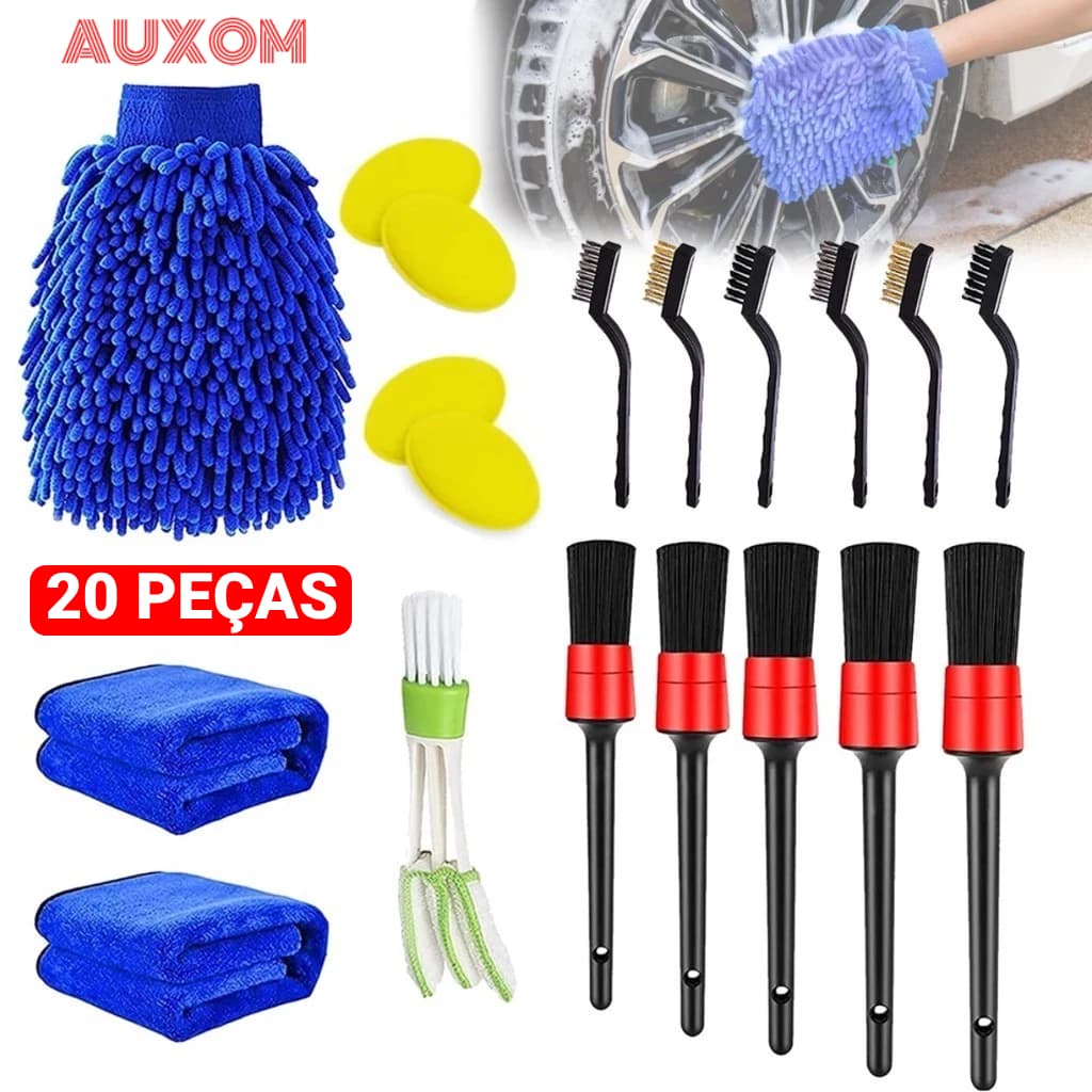 Kit 20 Peças de Escova Para Limpeza Molhada Suave Cuidados Com Carro / Ferramentas Para Limpar de Automotivo Pincel